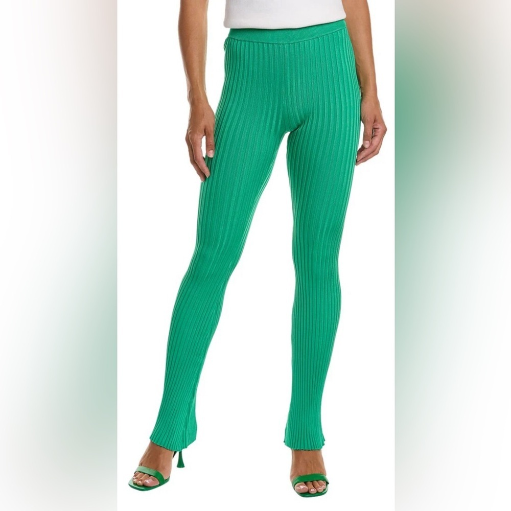 Good American Summer Green Ribbed Leggings Size 3/4 New Without Tags